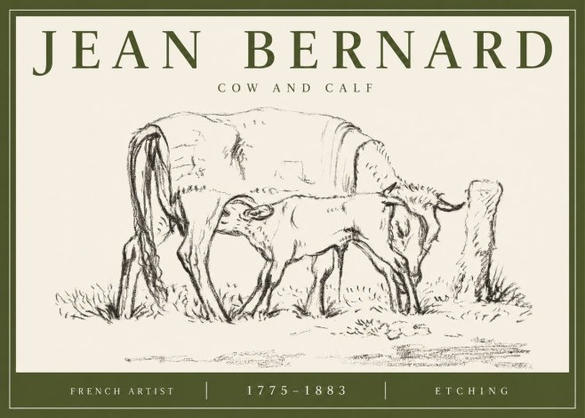 Jean Bernard Cow and Calf I No3 - Juliste