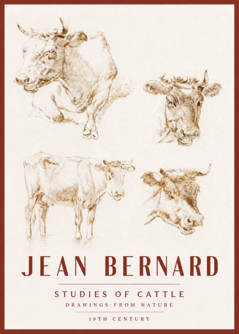 Jean Bernard Studies of Cattle II No3 - Juliste