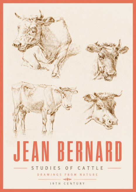 Jean Bernard Studies of Cattle II No5 - Juliste