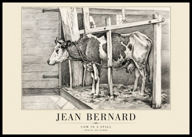 Jean Bernard Cow in a Stall No1 - Juliste