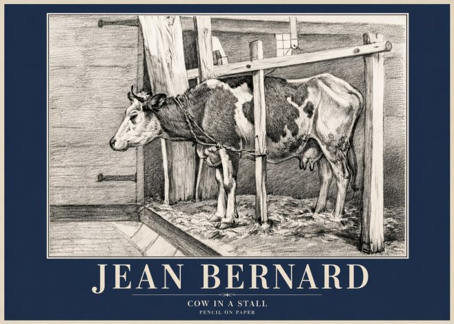 Jean Bernard Cow in a Stall No4 - Juliste