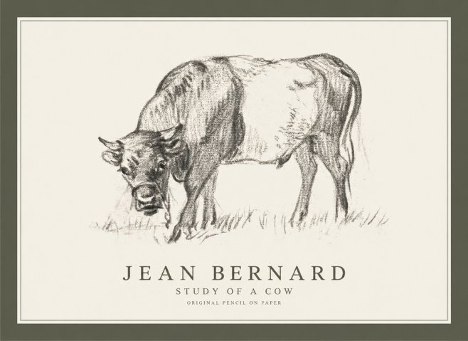 Jean Bernard Study of a Cow II No1 - Juliste