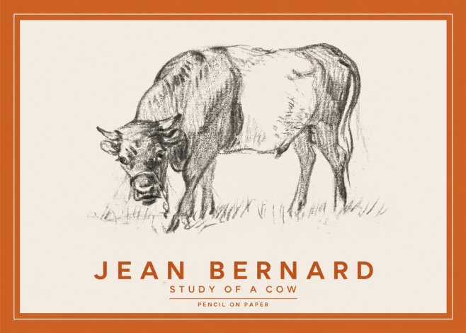 Jean Bernard Study of a Cow II No2 - Juliste
