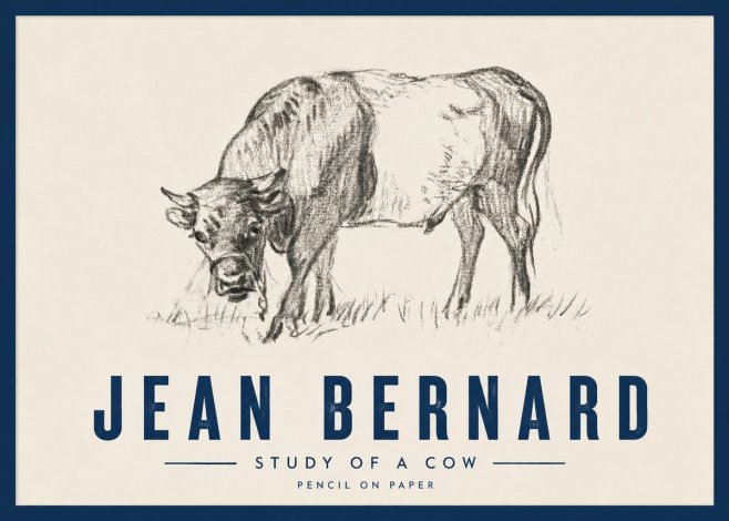 Jean Bernard Study of a Cow II No4 - Juliste