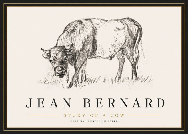 Jean Bernard Study of a Cow II No5 - Juliste