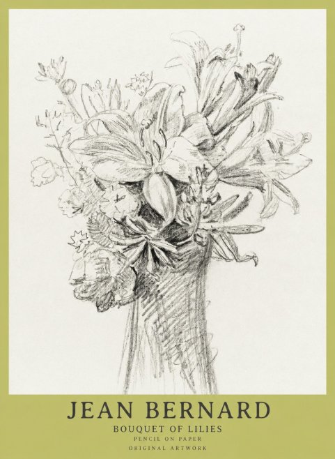 Jean Bernard Bouquet of Lilies No1 - Juliste
