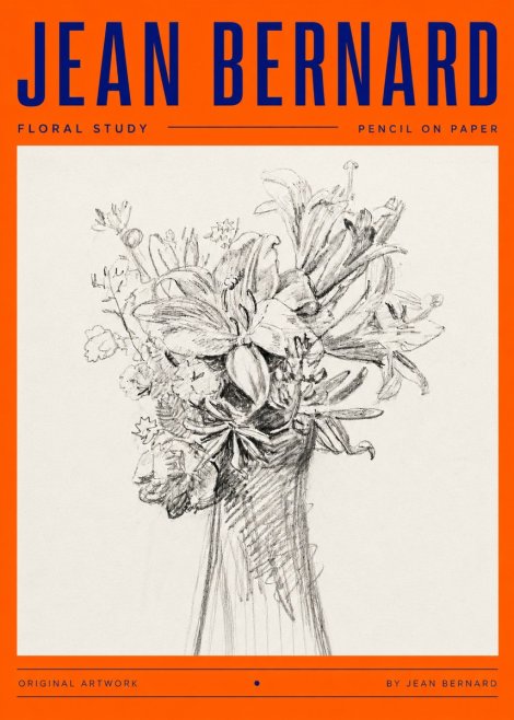 Jean Bernard Bouquet of Lilies No5 - Juliste