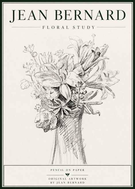 Jean Bernard Bouquet of Lilies No6 - Juliste
