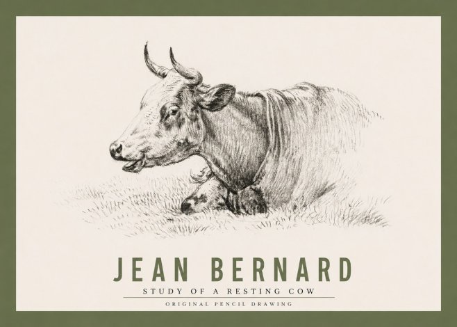Jean Bernard Study of a Resting Cow IV No2 - Juliste