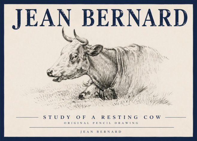 Jean Bernard Study of a Resting Cow IV No4 - Juliste