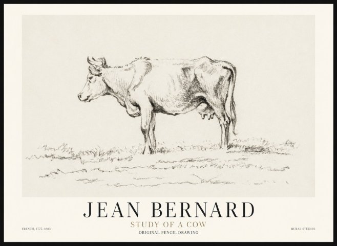 Jean Bernard Study of a Cow III No1 - Juliste