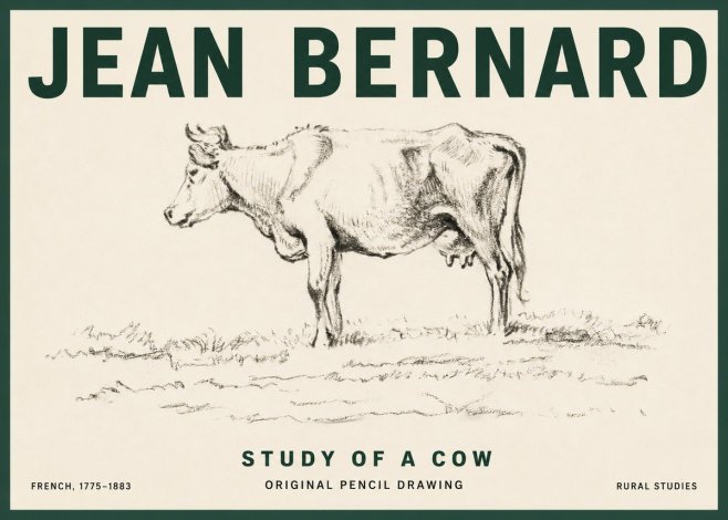 Jean Bernard Study of a Cow III No3 - Juliste