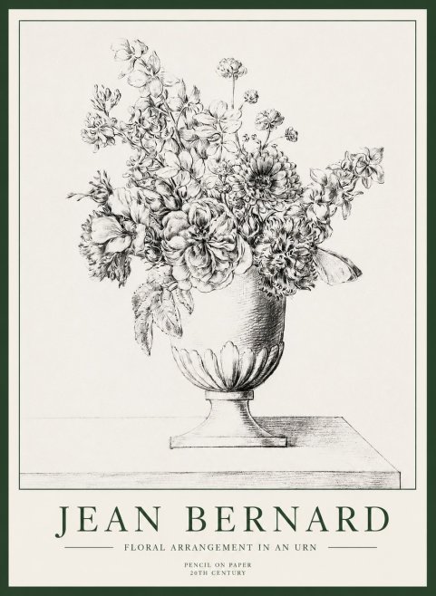 Jean Bernard Floral Arrangement in an Urn No1 - Juliste