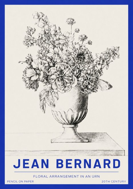 Jean Bernard Floral Arrangement in an Urn No2 - Juliste