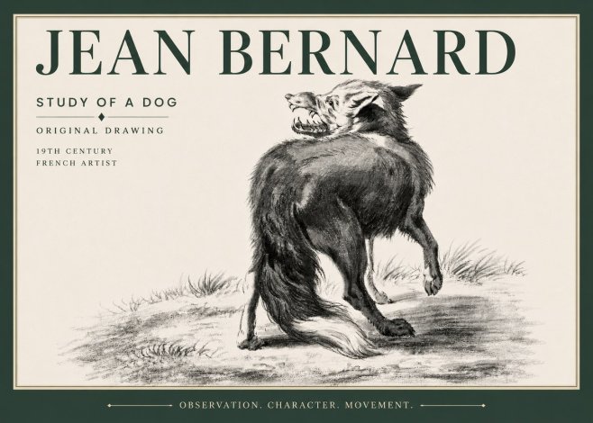 Jean Bernard Study of a Dog II No6 - Juliste