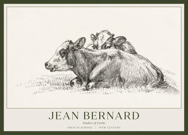 Jean Bernard Study of Cows No2 - Juliste