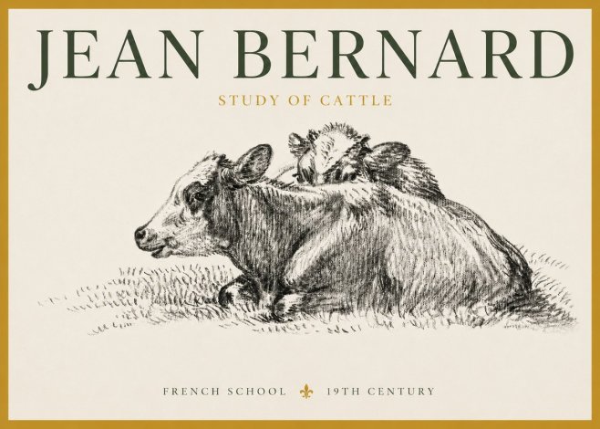 Jean Bernard Study of Cows No4 - Juliste