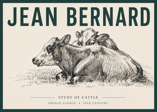 Jean Bernard Study of Cows No6 - Juliste