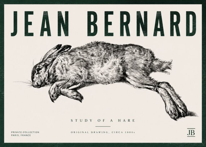 Jean Bernard Study of a Rabbit No6 - Juliste