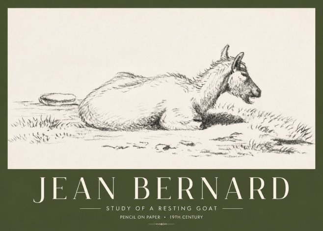 Jean Bernard Study of a Resting Goat No4 - Juliste