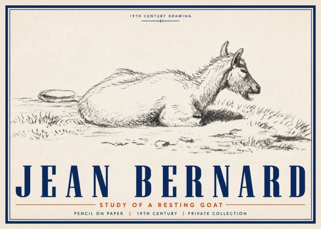 Jean Bernard Study of a Resting Goat No5 - Juliste