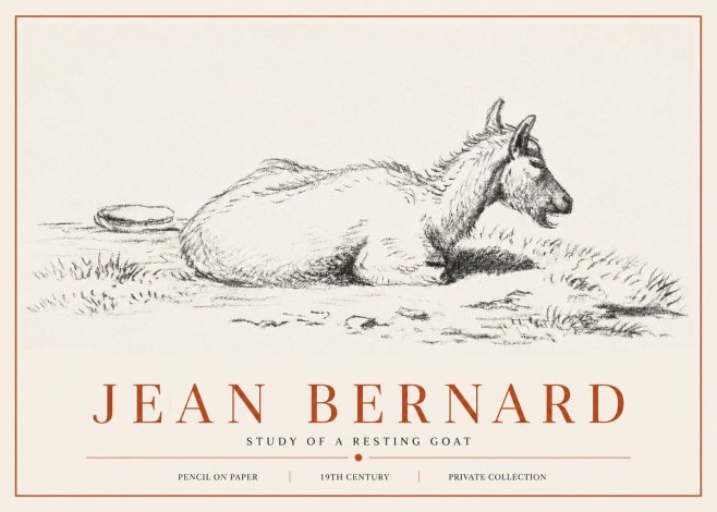 Jean Bernard Study of a Resting Goat No6 - Juliste