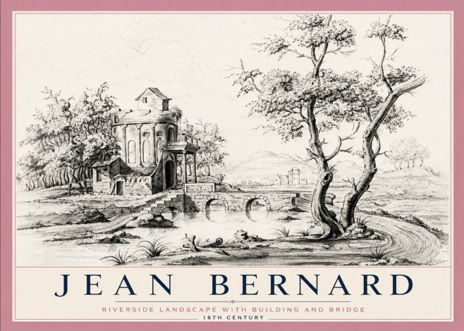 Jean Bernard Riverside Landscape with Bridge and Tower No6 - Juliste