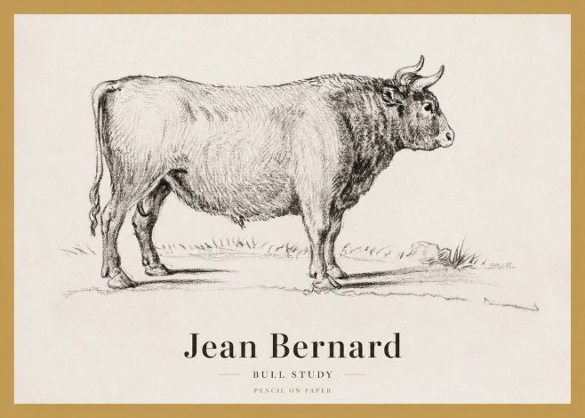 Jean Bernard Study of a Bull I No4 - Juliste