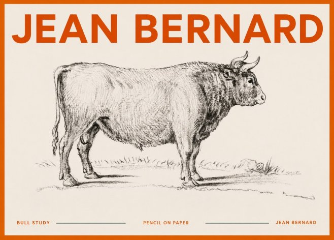 Jean Bernard Study of a Bull I No5 - Juliste