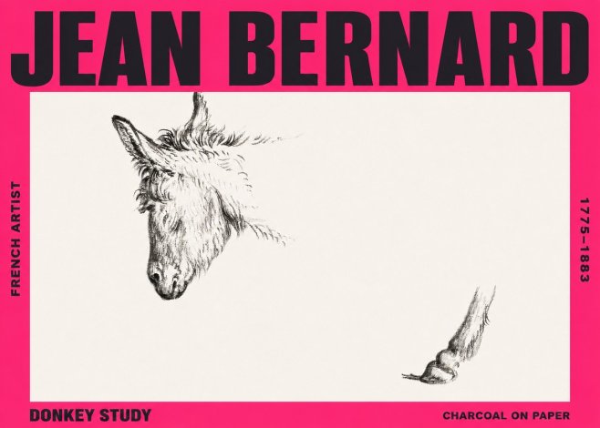 Jean Bernard Study of a Donkey II No3 - Juliste