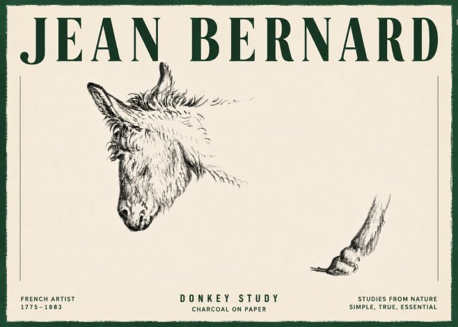 Jean Bernard Study of a Donkey II No6 - Juliste