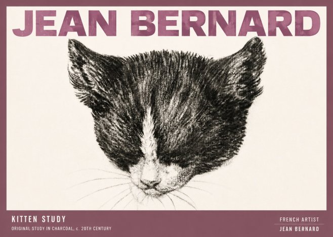 Jean Bernard Cat Study V No6 - Juliste