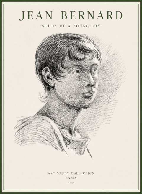 Jean Bernard Study of a Young Boy No1 - Juliste