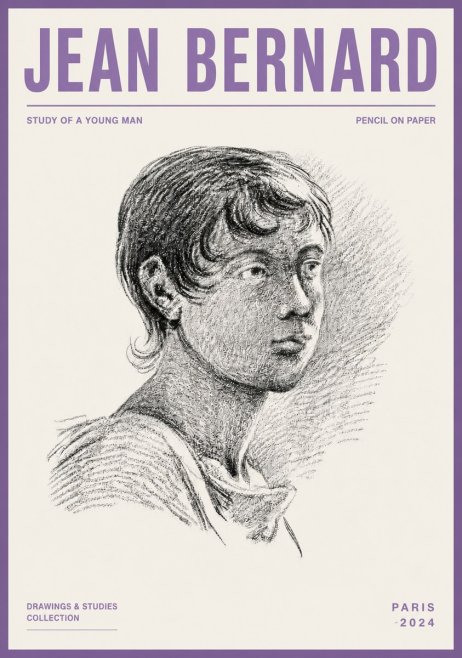 Jean Bernard Study of a Young Boy No6 - Juliste