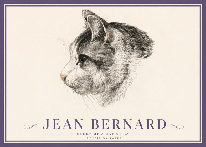 Jean Bernard Cat Study, Profile No5 - Juliste