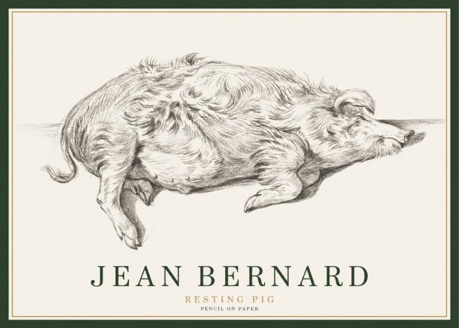 Jean Bernard Study of a Pig I No3 - Juliste