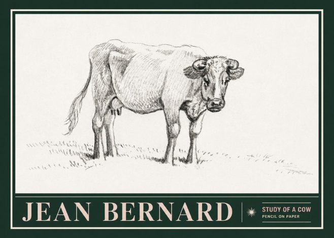 Jean Bernard Study of a Cow V No5 - Juliste