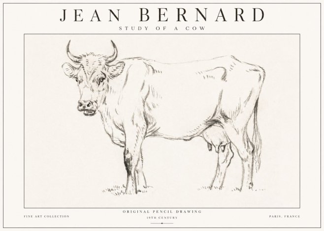 Jean Bernard Study of a Cow VI No1 - Juliste