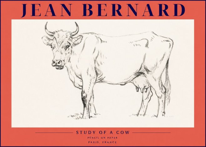 Jean Bernard Study of a Cow VI No4 - Juliste