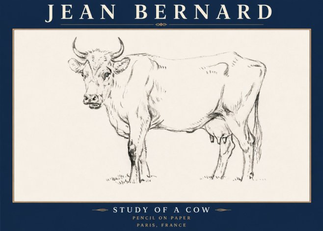 Jean Bernard Study of a Cow VI No6 - Juliste