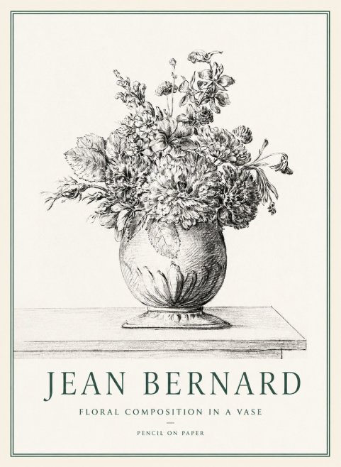 Jean Bernard Floral Composition in a Vase No1 - Juliste