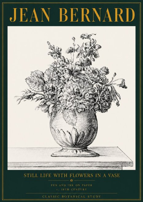 Jean Bernard Floral Composition in a Vase No4 - Juliste
