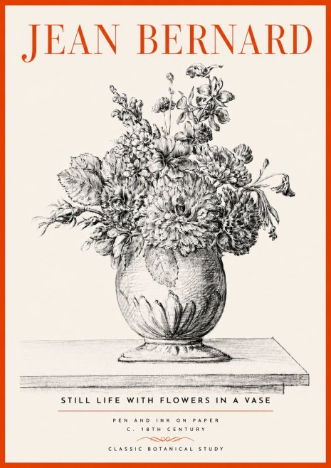 Jean Bernard Floral Composition in a Vase No5 - Juliste