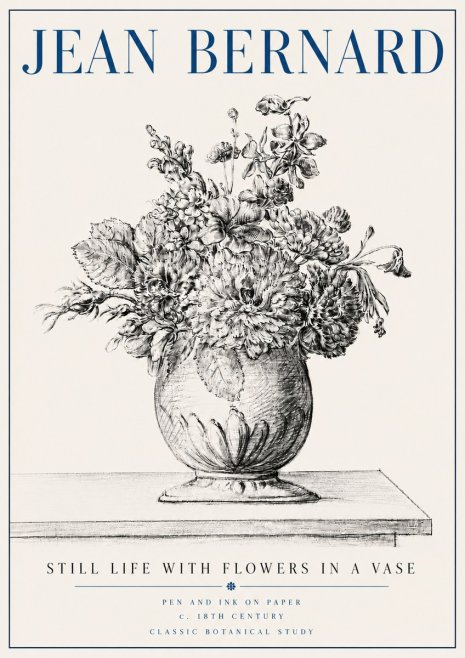 Jean Bernard Floral Composition in a Vase No6 - Juliste