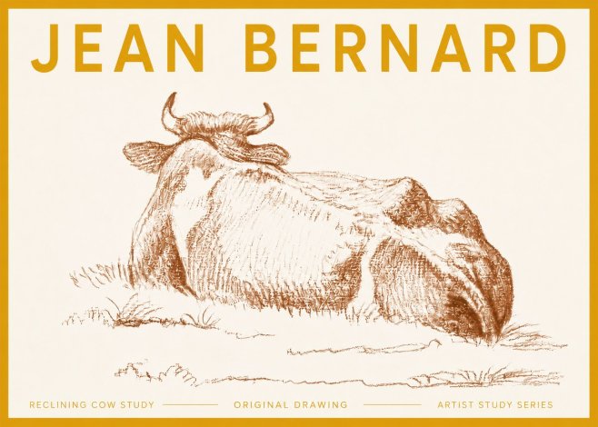 Jean Bernard Reclining Cow Study No5 - Juliste