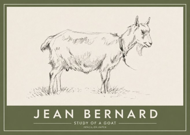 Jean Bernard Study of a Goat III No2 - Juliste