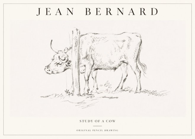 Jean Bernard Study of a Cow VII No1 - Juliste