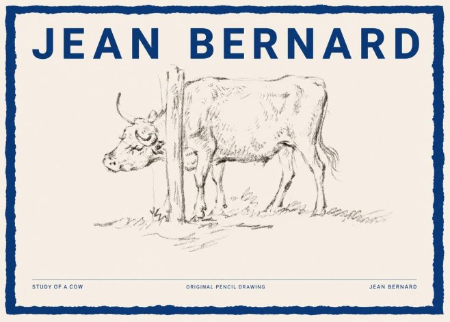 Jean Bernard Study of a Cow VII No2 - Juliste
