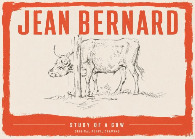 Jean Bernard Study of a Cow VII No3 - Juliste