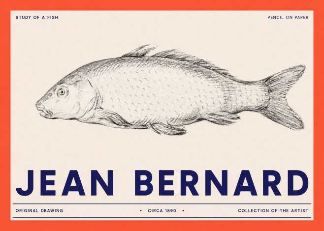 Jean Bernard Study of a Fish III No2 - Juliste